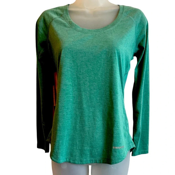 Patagonia Tops - Ladies Patagonia Nine Trails Long Sleeve, Breathable Outdoor Top, Green, XS